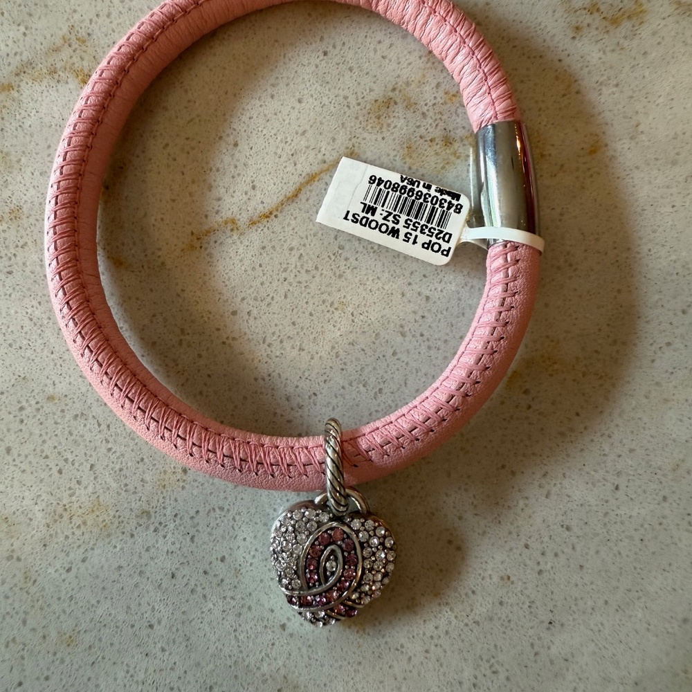 Brighton "Power Of Pink" Woodstock Breast Cancer Awareness Heart Bracelet NWT